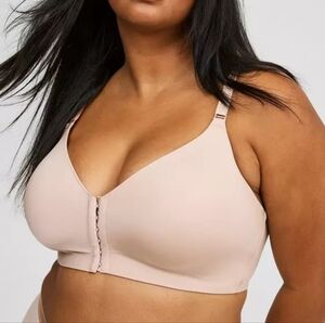 Torrid Dream Wire-Free Front-Close Bra Sz 48D Tan Nude Wireless WL7